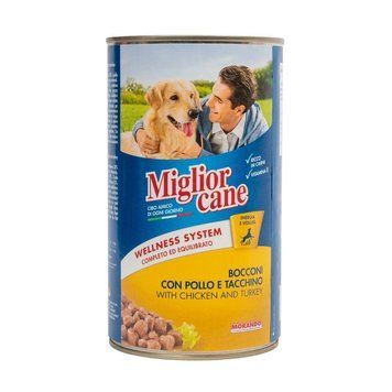 Корм вологий Migliorcane для собак з куркою та індичкою 1,250 кг 1111168486 фото