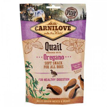 Ласощі Carnilove Dog Semi Moist Snack Quail with Oregano для собак для здорового травлення з перепелом та орегано 200 г 1111154402 фото
