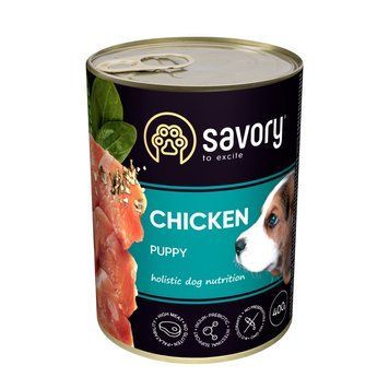 Корм вологий Savory Dog All breeds Puppy Chicken паштет для цуценят усіх порід з куркою 400 г 1111165038 фото