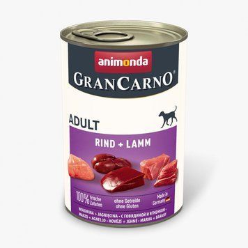 Корм вологий GranCarno Adult Beef Lamb для дорослих собак з яловичиною і ягнятиною 400 г 1111171520 фото