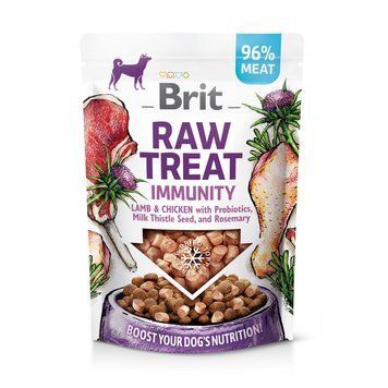 Ласощі Brit Raw Treat Immunity Freeze-dried для дорослих собак з ягням і куркою для зміцнення імунітету 40 г 1111176195 фото
