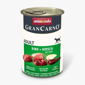 Корм вологий GranCarno Adult Beef Deer with Apple для дорослих собак з яловичиною олениною і яблуком 400 г 1111171521 фото