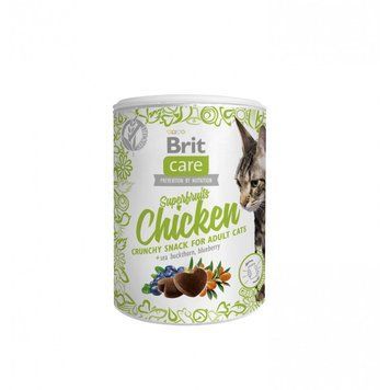 Ласощі Brit Care Superfruits Chicken д/котів з куркою обліпихою та чорницею 100 г 1111176209 фото