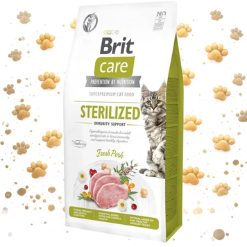 Корм сухий Brit Care Cat Grain Free Sterilized Immunity Support для стерилізованих котів для підтримки імунітету зі свининою 1111175082 фото