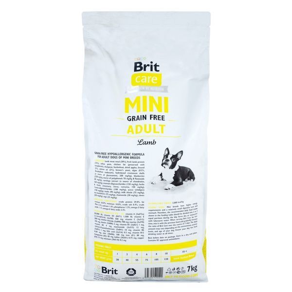 Корм сухий Brit Care Grain Free Mini Adult Lamb для дорослих собах мініатюрних порід з ягням 7 кг 1111148814 фото