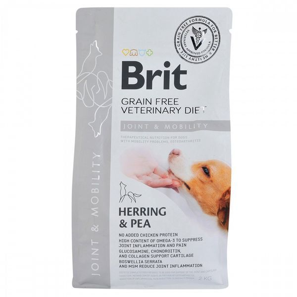 Корм сухий Brit Grain Free VetDiet Dog Mobility для собак для здоров_я суглобів з оселедцем лососем горохом та гречкою 2 кг 1111151936 фото