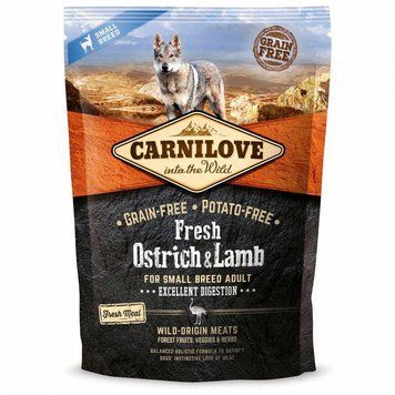 Корм сухий Carnilove Fresh Ostrich and Lamb for Small Breed Dogs для дорослих собак дрібних порід зі страусом та ягнятиною 1 1111153663 фото