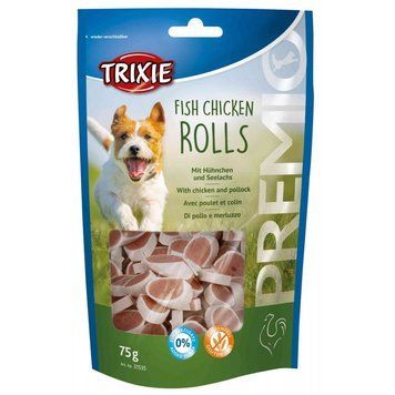 Ласощі Trixie Premio Fish Chicken Rolls для собак роли з куркою та лососем 75 г 1111124227 фото