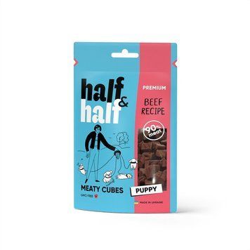 Ласощі HalfHalf м ясні кубики для цуценят, з яловичиною 100 г 1111175707 фото