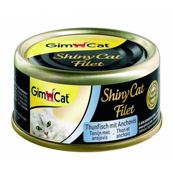 Корм вологий GimCat Shiny Cat Filet для котів з тунцем та анчоусом 70 г 1111140226 фото