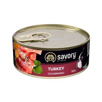 Корм вологий Savory Dog Gourmand Turkey паштет для дорослих собак усіх порід з індичкою 100 г 1111165051 фото