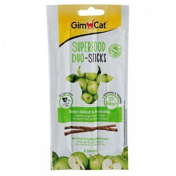 Ласощі GimCat Superfood Duo-Sticks для котів палички з яловичиною та яблуками 3 шт 1111146623 фото