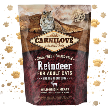Корм сухий Carnilove Cat Energy and Outdoor для дорослих активних котів з північним оленем 400 г 1111145067 фото