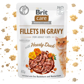 Корм вологий Brit Care Fillets in Gravy Hearty Duck д/котів філе в соусі з качкою 85 г 1111162662 фото