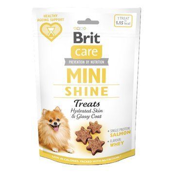 Ласощі Brit Care Mini Treats Shine д/собак малих порід д/блискучої шерсті лосось 50 г 1111210201 фото