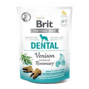 Ласощі Brit Care Functional Snack Dental для собак для захисту зубів та ясен з олениною та розмарином 150 г 1111158243 фото