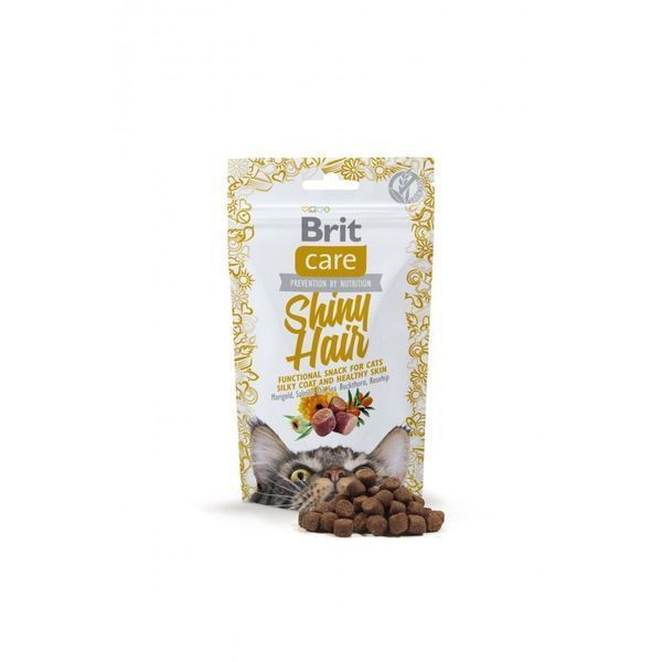 Ласощі Brit Care Functional Snack Shiny Hair д/котів для здоров я шкіри та шерсті з лососем 50 г 1111158249 фото