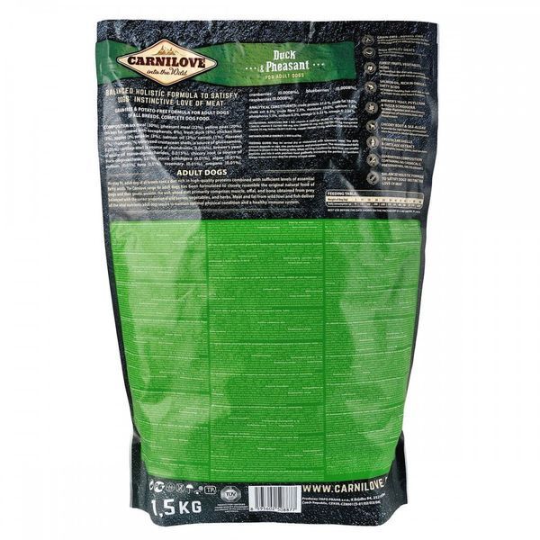 Корм сухий Carnilove Adult Duck and Pheasant для дорослих собак усіх порід з качкою та фазаном 1,5 кг 1111145076 фото