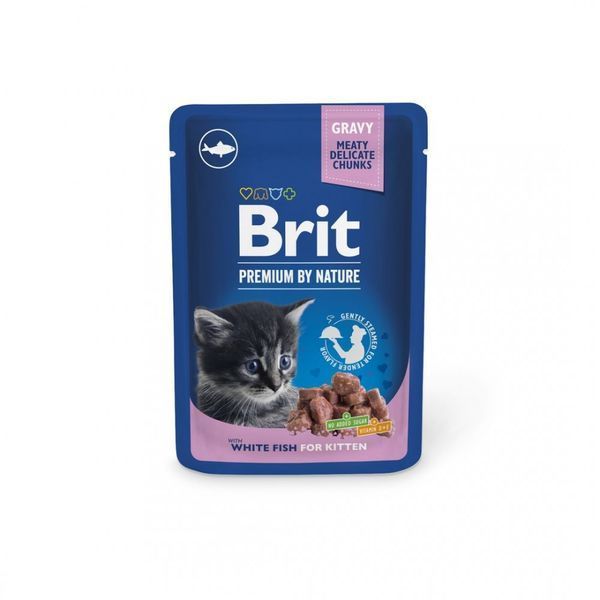 Корм вологий Brit Premium White fish for Kitten д/кошенят біла риба 100 г 1111178698 фото