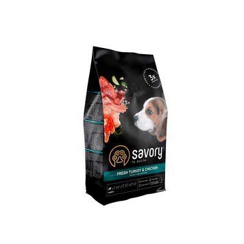 Корм сухий Savory Puppy rich in Fresh Turkey and Chicken для цуценят всіх порід зі свіжою індичкою і куркою 1 кг 1111162970 фото