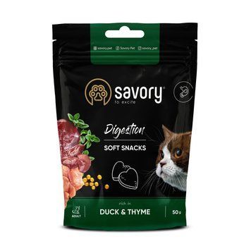 М які ласощі Savory для покращення травлення котів, качка та чебрець 1111168079 фото
