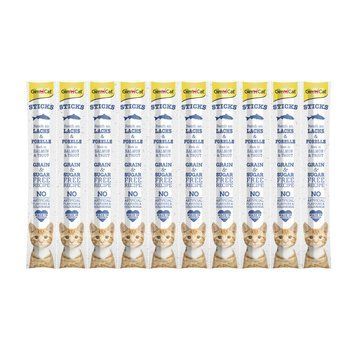 Ласощі GimCat для котів палички з лососем та форелю 10 шт по 5 г 1111194706 фото