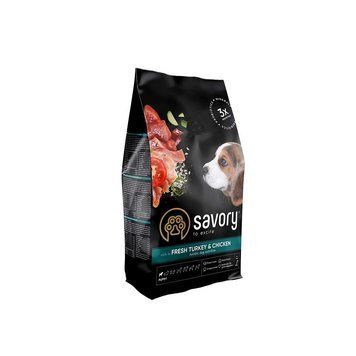 Корм сухий Savory Puppy rich in Fresh Turkey and Chicken для цуценят всіх порід зі свіжою індичкою і куркою 3 кг 1111162971 фото