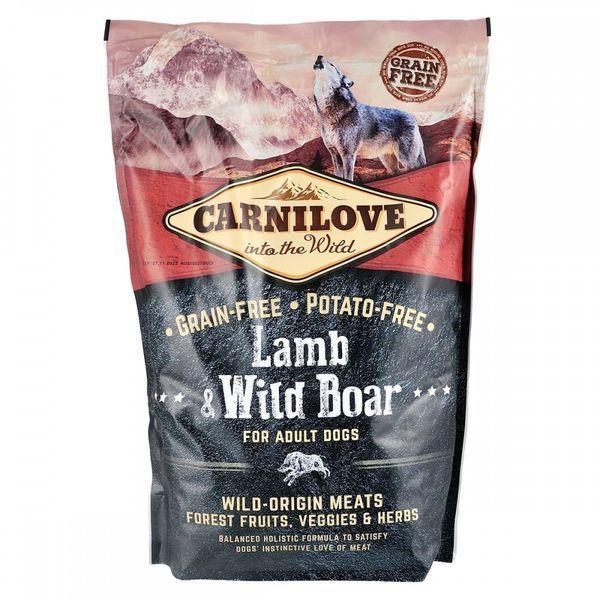 Корм сухий Carnilove Adult Lamb and Wild Boar для дорослих собак усіх порід з ягнятиною та диким кабаном 1,5 кг 1111145078 фото