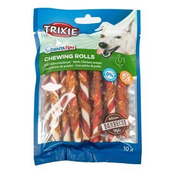 Ласощі Trixie Denta Fun Chewing Rolls для собак Паличка для чищення зубів з куркою 12 см 80 г 10 шт 1111140896 фото